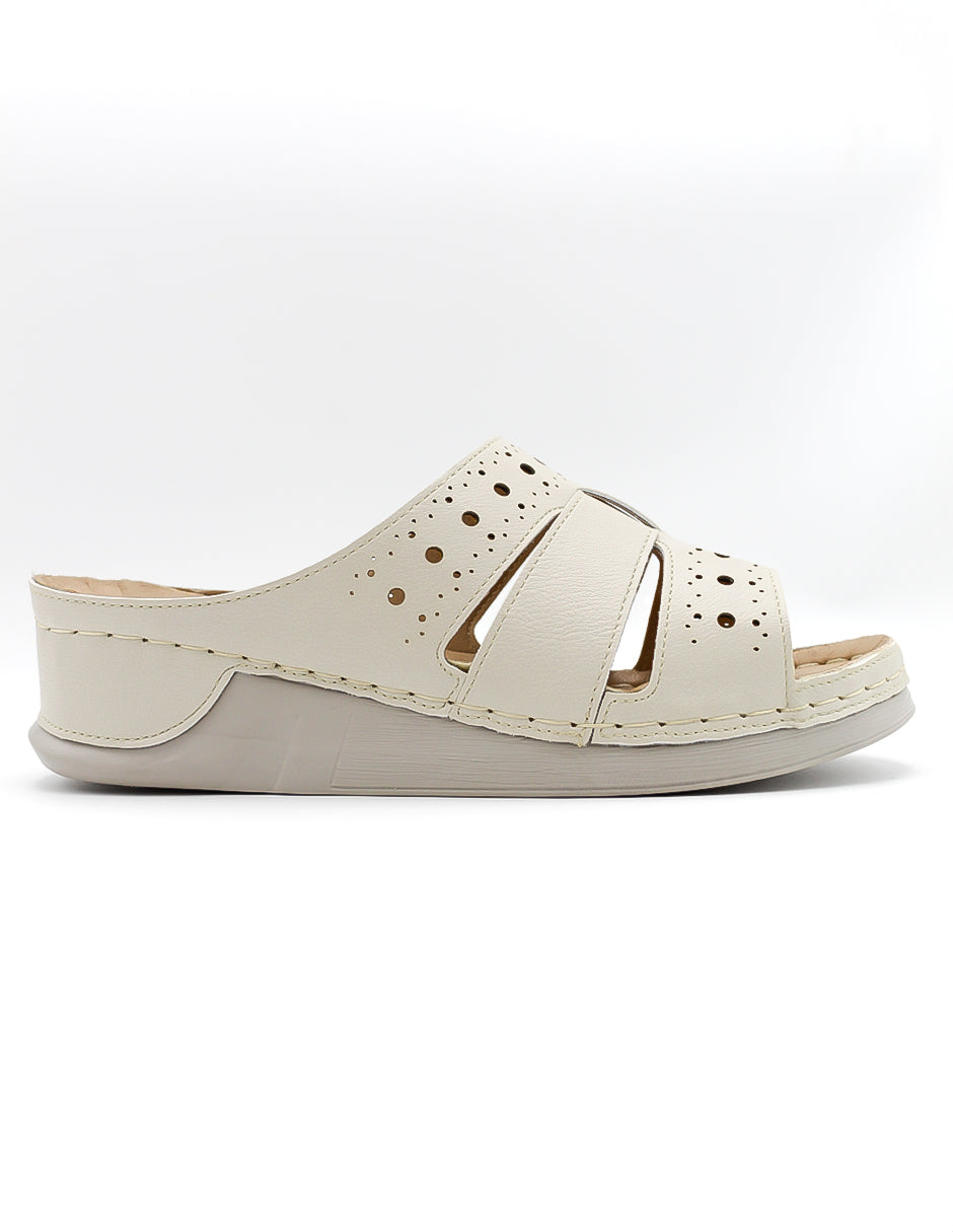 Sandalias con plataforma Hand made en Piel vegana – Beige