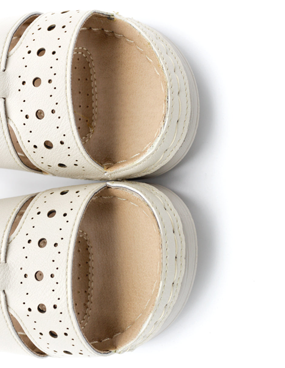 Sandalias con plataforma Hand made en Piel vegana – Beige