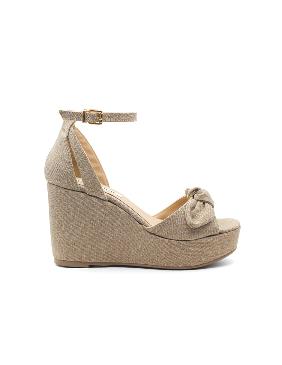 Sandalias con plataforma Exterior Textil Color Café Para Mujer De RBCOLLECTION