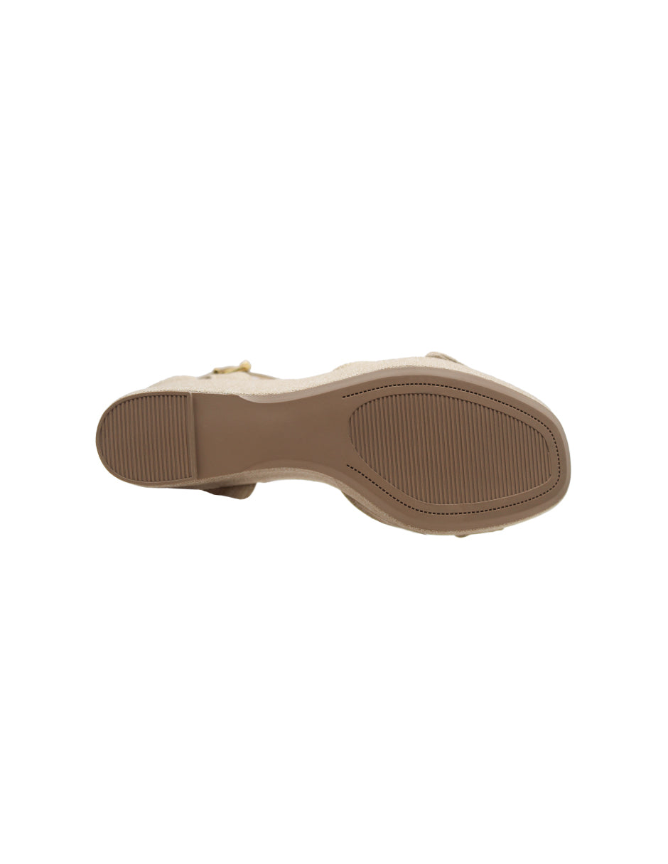Sandalias con plataforma Exterior Textil Color Café Para Mujer De RBCOLLECTION