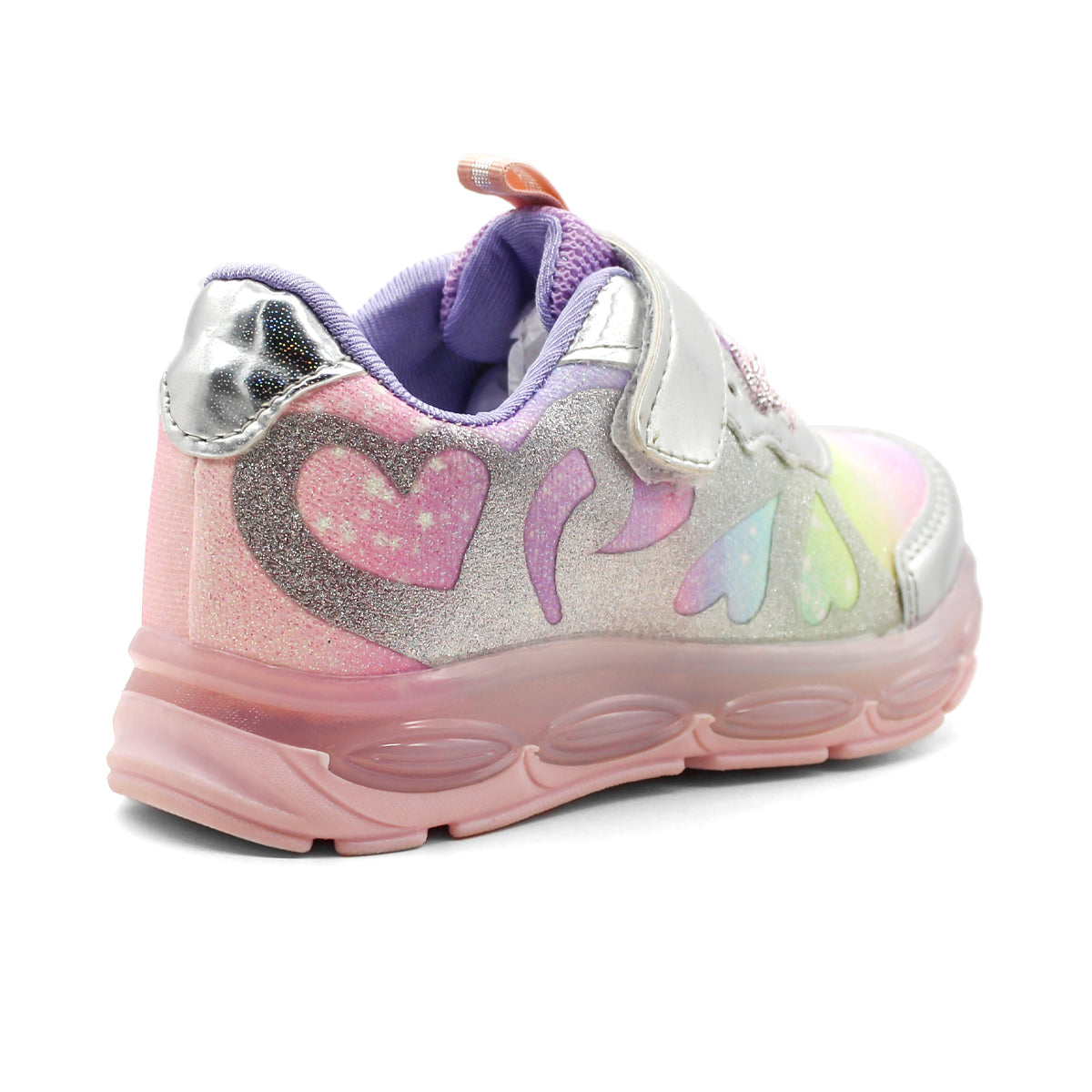 Tenis Urbano Con Luces RBCOLLECTION Exterior Sintético Color Plata Con Lila Para Niña
