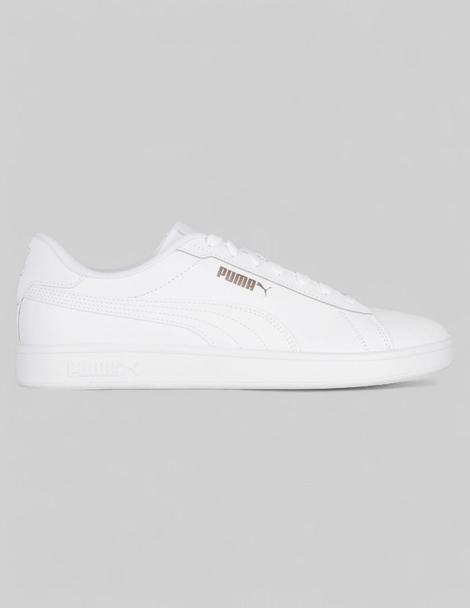 Tenis con cordones  Smash 3.0  en Piel Vegana de Puma – Blanco