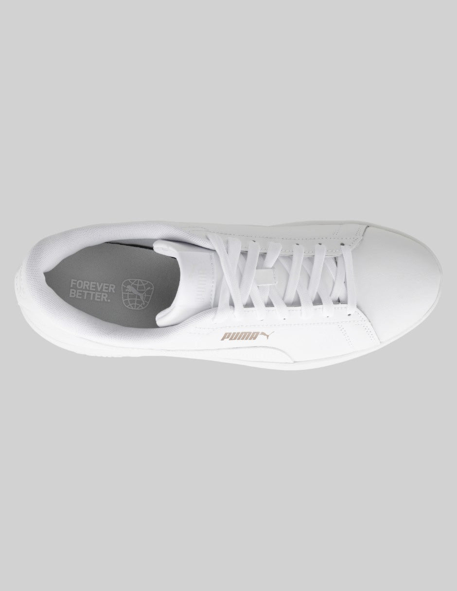 Tenis con cordones  Smash 3.0  en Piel Vegana de Puma – Blanco