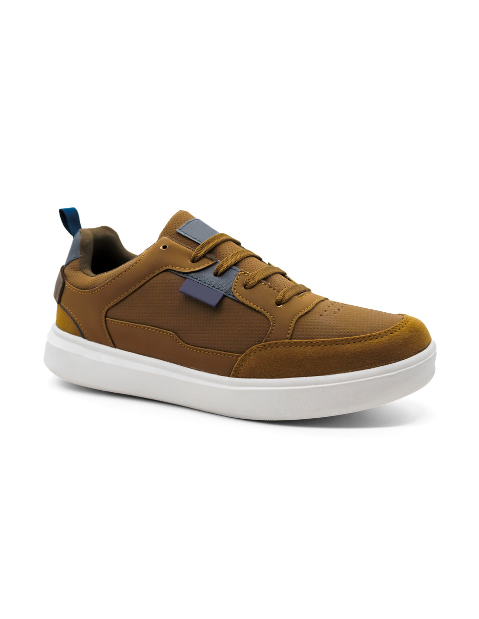 Tenis con cordones Exterior Piel vegana Color Café Para Hombre De RBCOLLECTION