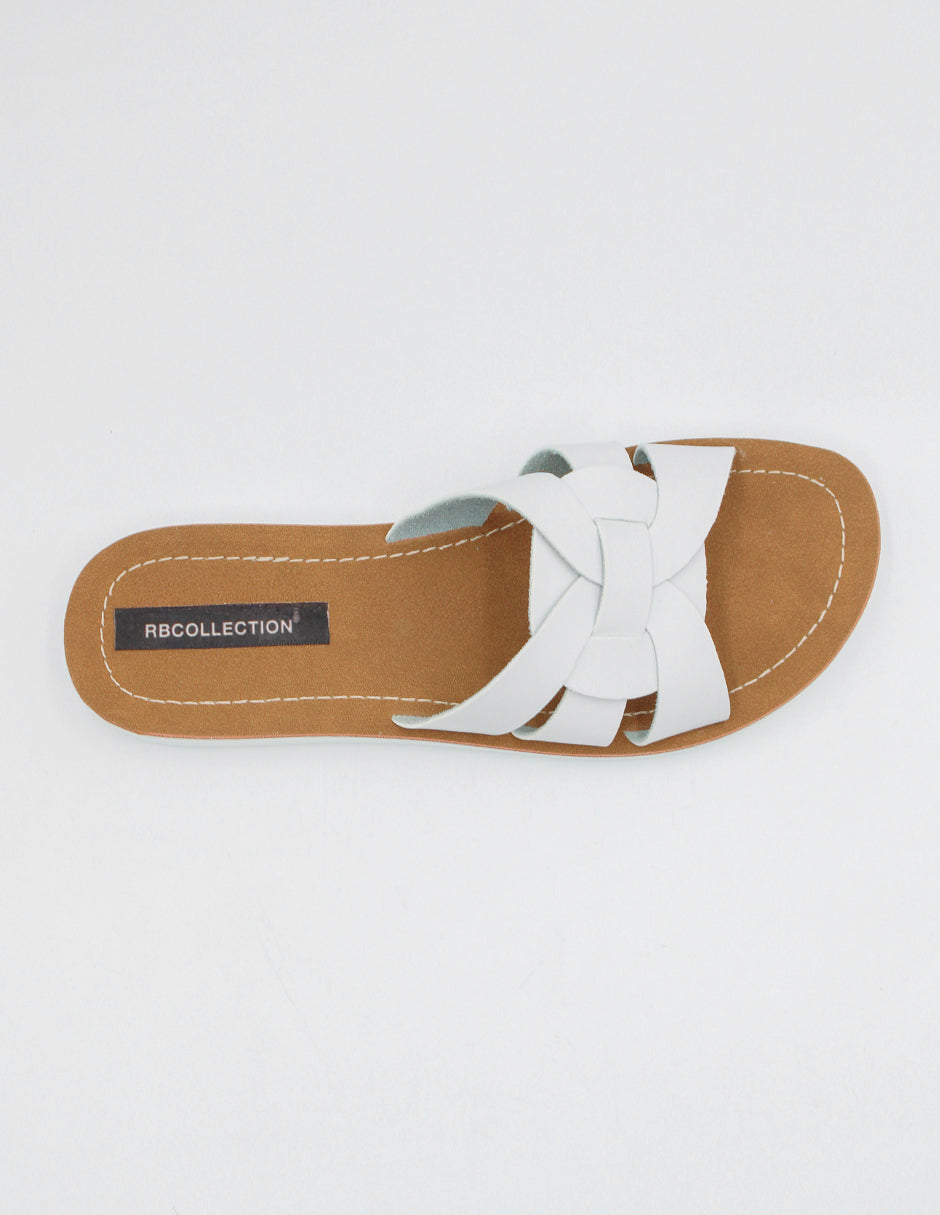 Sandalias de piso Soft en Piel vegana – Blanco