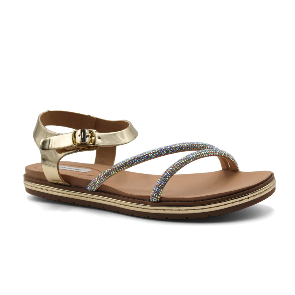 Sandalias de piso Color Dorado Para Mujer De RBCOLLECTION