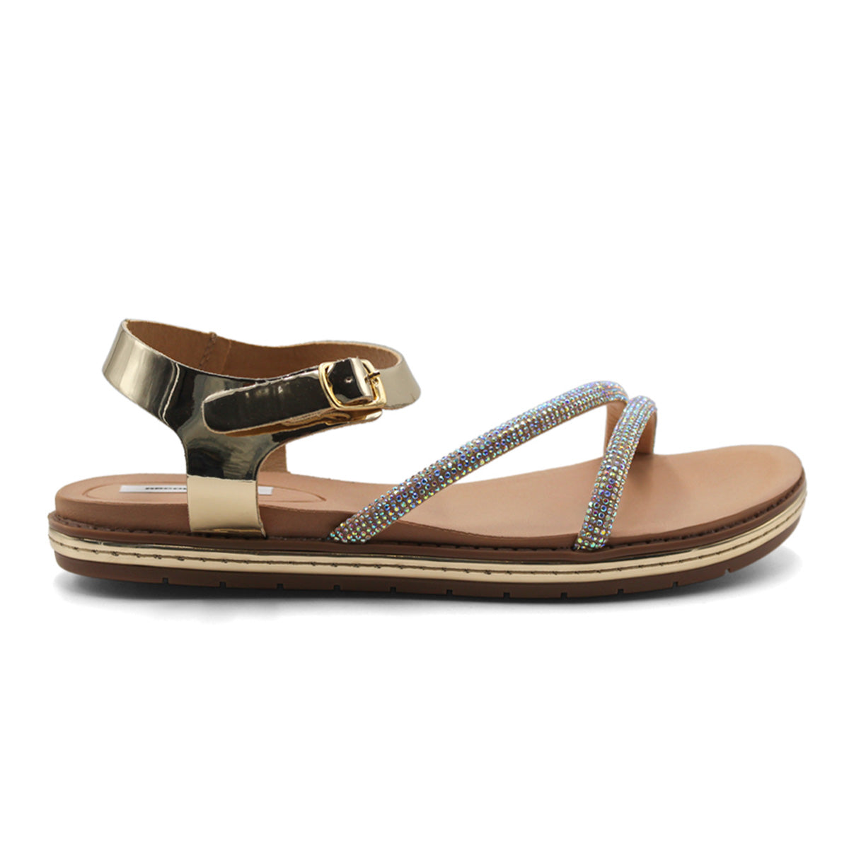 Sandalias de piso Color Dorado Para Mujer De RBCOLLECTION