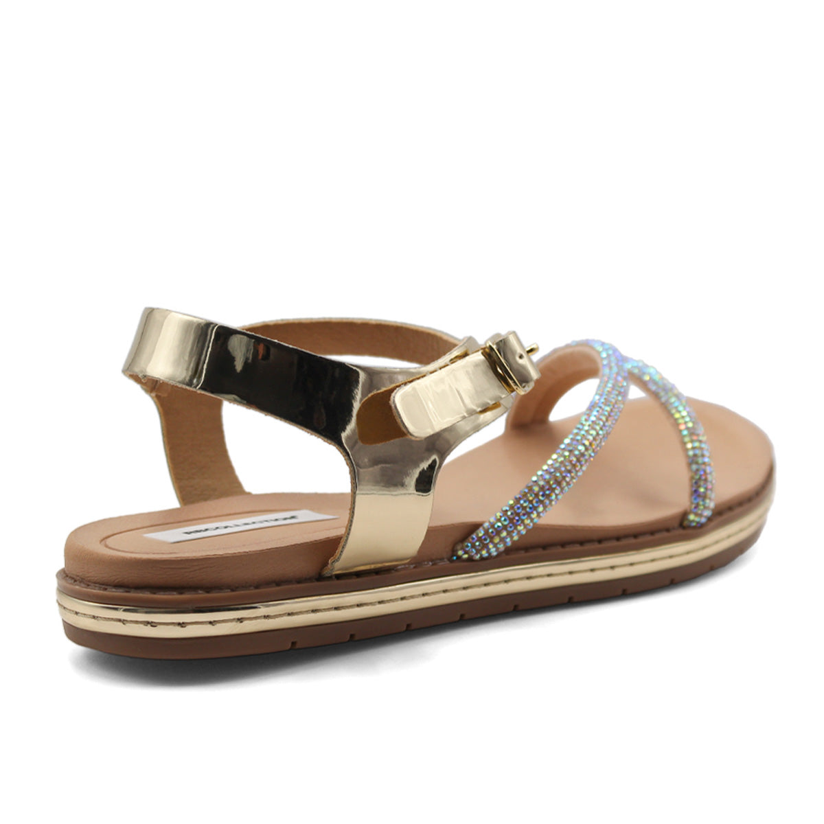 Sandalias de piso Color Dorado Para Mujer De RBCOLLECTION