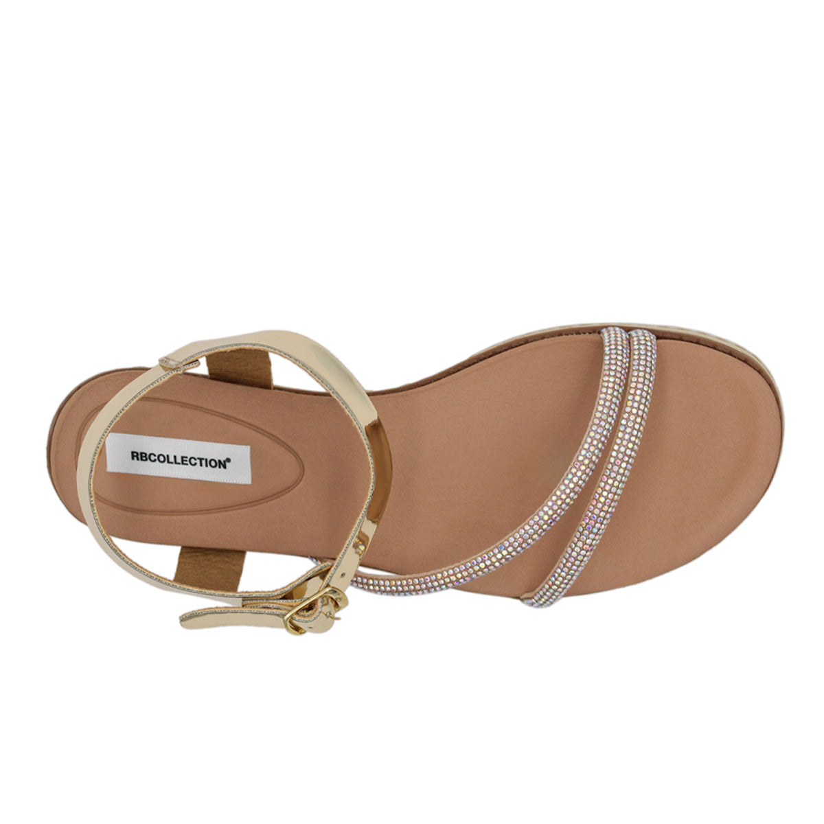 Sandalias de piso Color Dorado Para Mujer De RBCOLLECTION