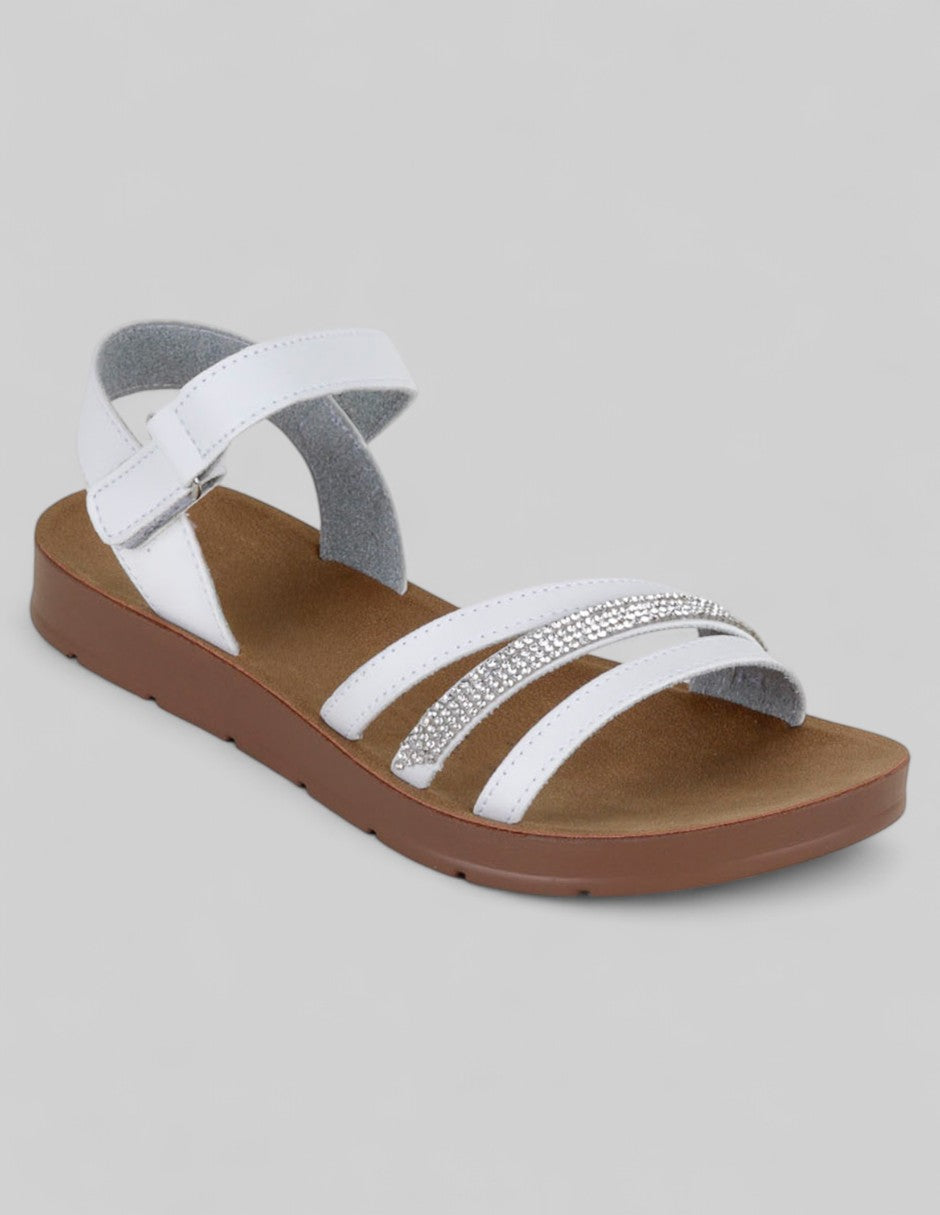 Sandalias Kids  en Piel vegana – Blanco