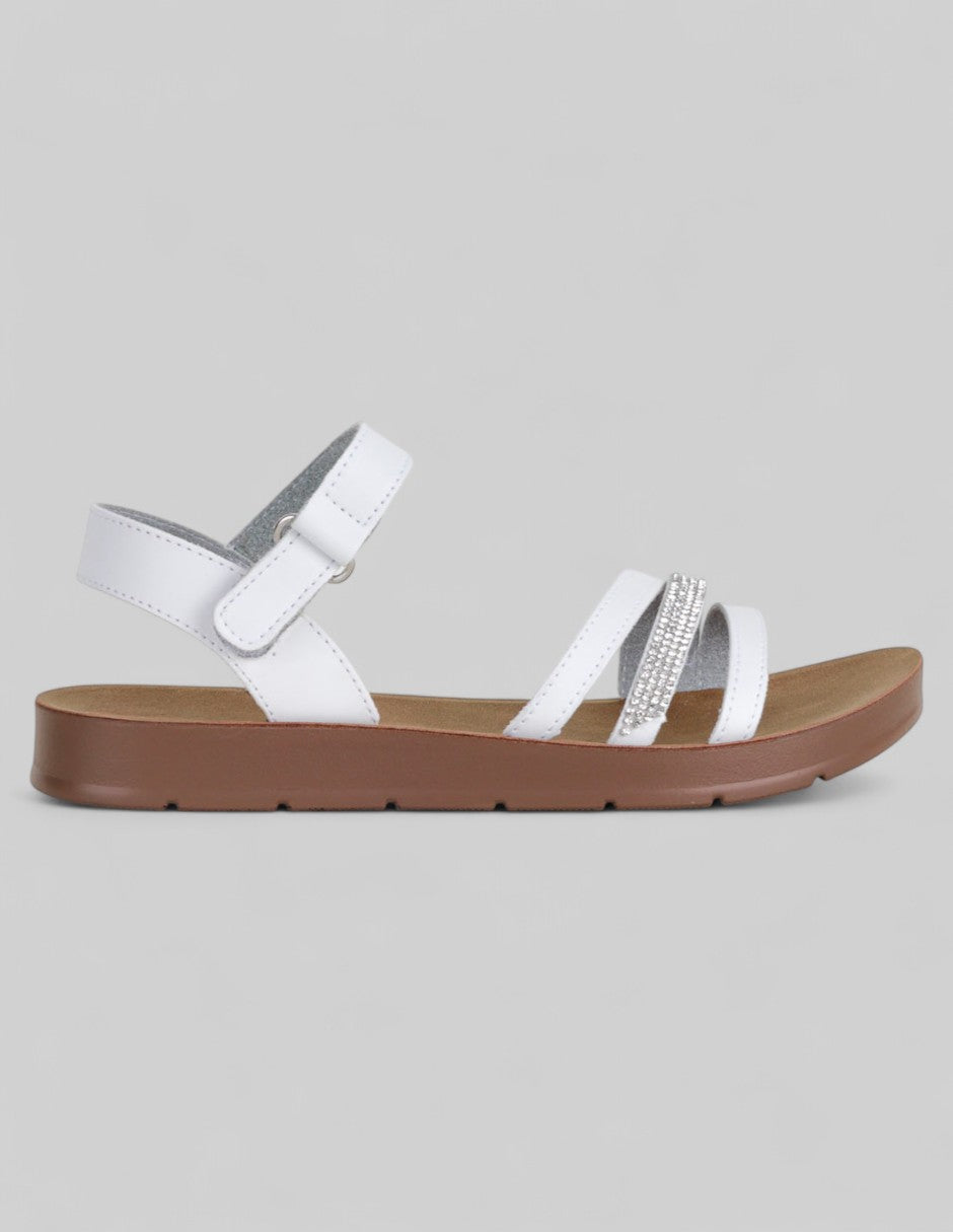 Sandalias Kids  en Piel vegana – Blanco