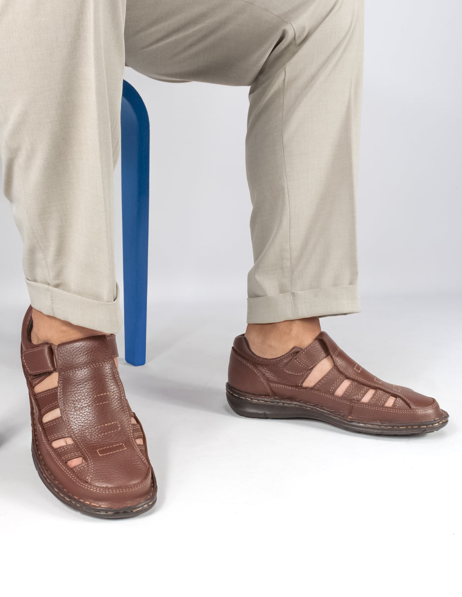 Sandalias casuales Exterior Piel Color Café Para Hombre De RBCOLLECTION