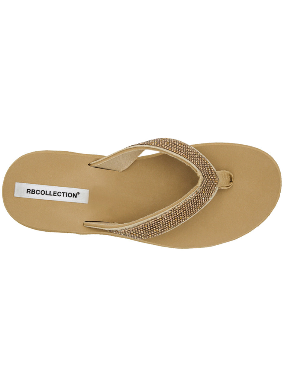 Sandalias de piso Exterior Textil Color Beige  Para Mujer De RBCOLLECTION