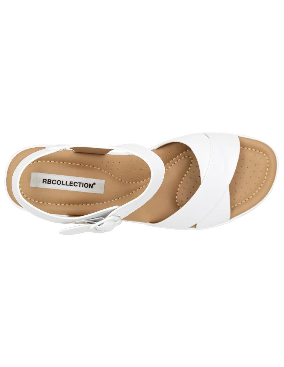 Sandalia con tacón Exterior Sintético Color Blanco Para Mujer De RBCOLLECTION