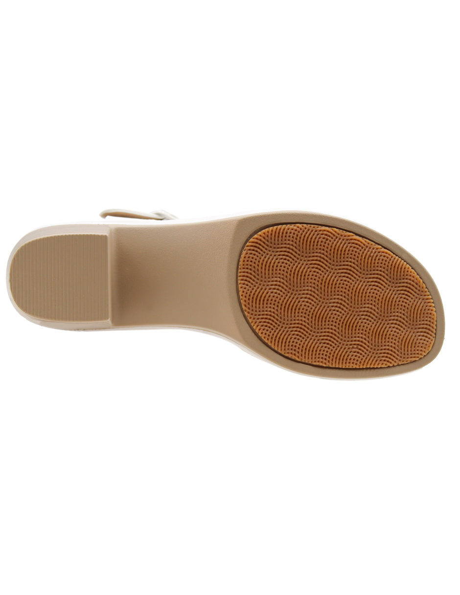 Sandalia con tacón Exterior Sintético Color Blanco Para Mujer De RBCOLLECTION