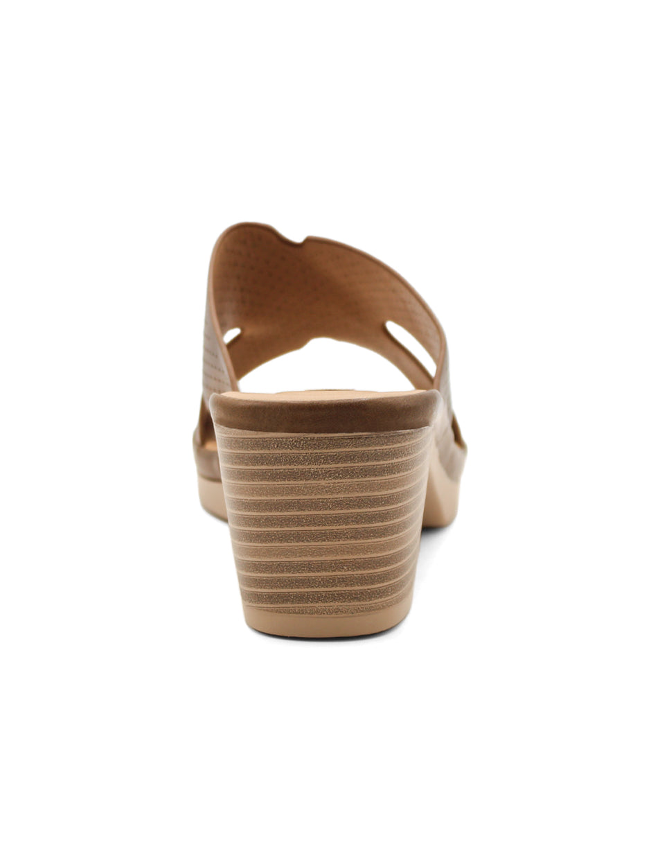 Sandalia con tacon  Color Café Para Mujer De RBCOLLECTION