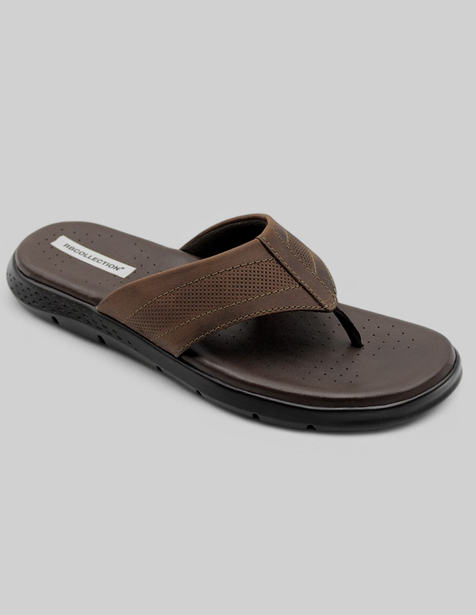 Sandalias clásicas Exterior Piel Color Café Para Hombre De RBCOLLECTION