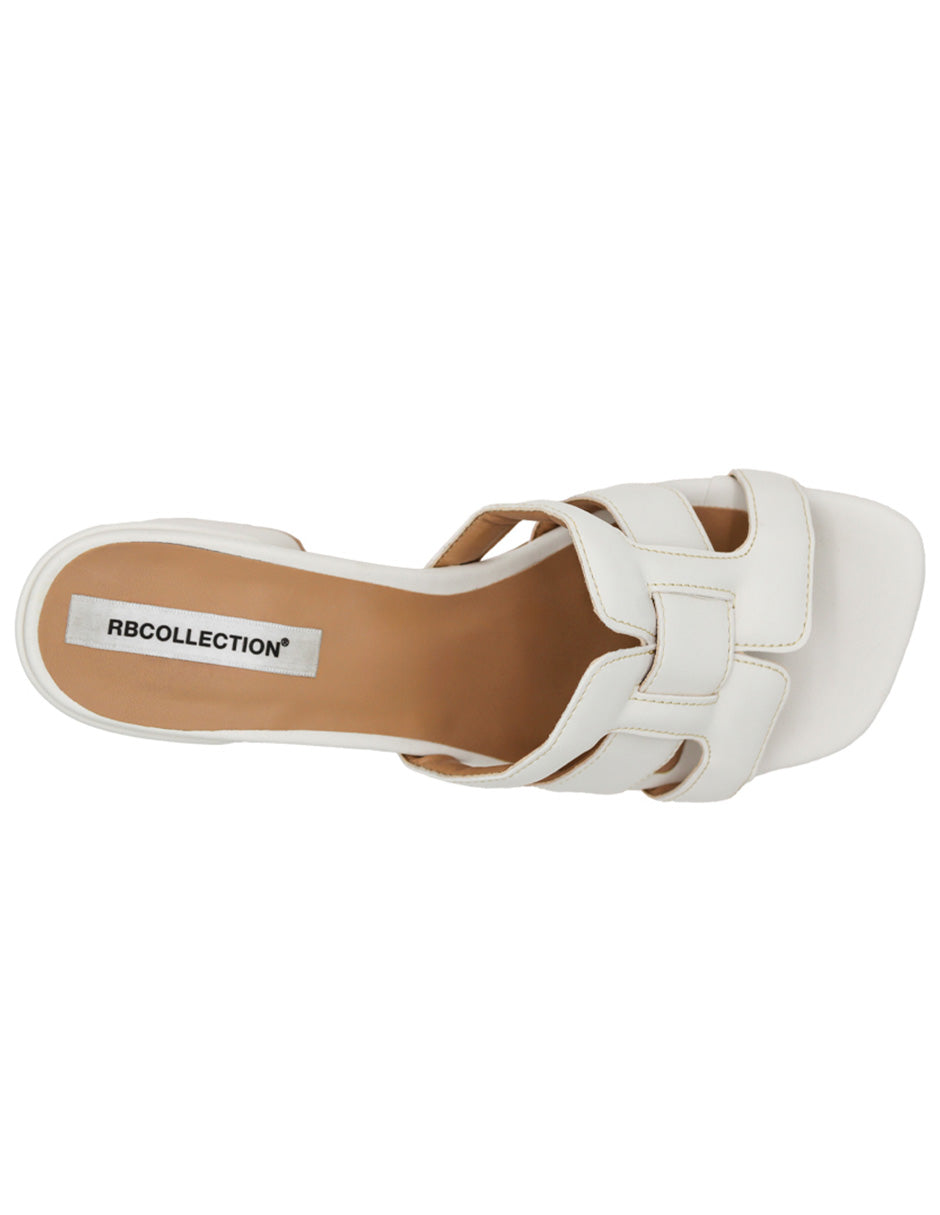Sandalia con tacón Exterior Sintético Color Blanco Para Mujer De RBCOLLECTION
