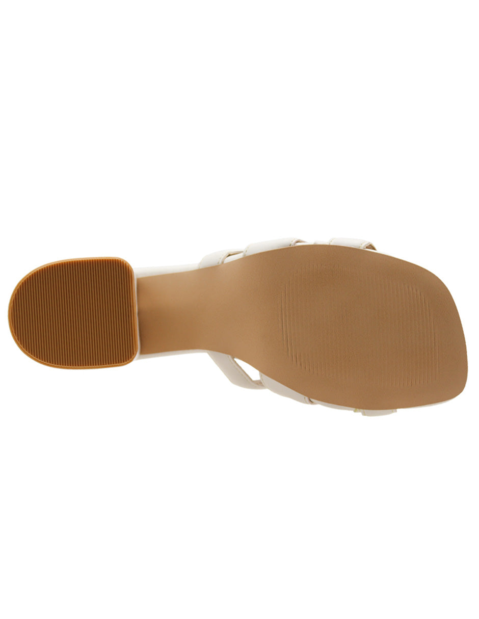 Sandalia con tacón Exterior Sintético Color Blanco Para Mujer De RBCOLLECTION