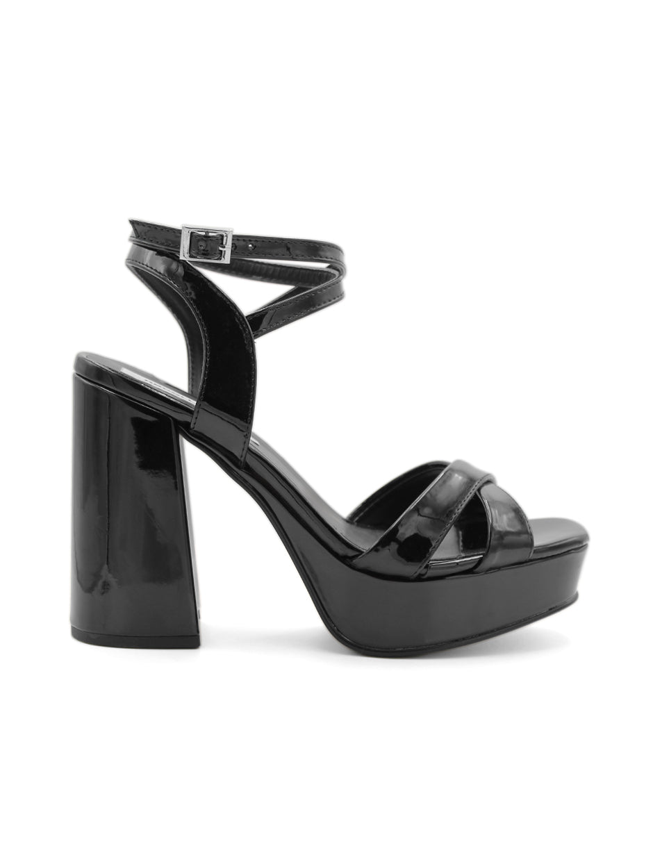 Sandalia con tacon  Color Negro Para Mujer De RBCOLLECTION