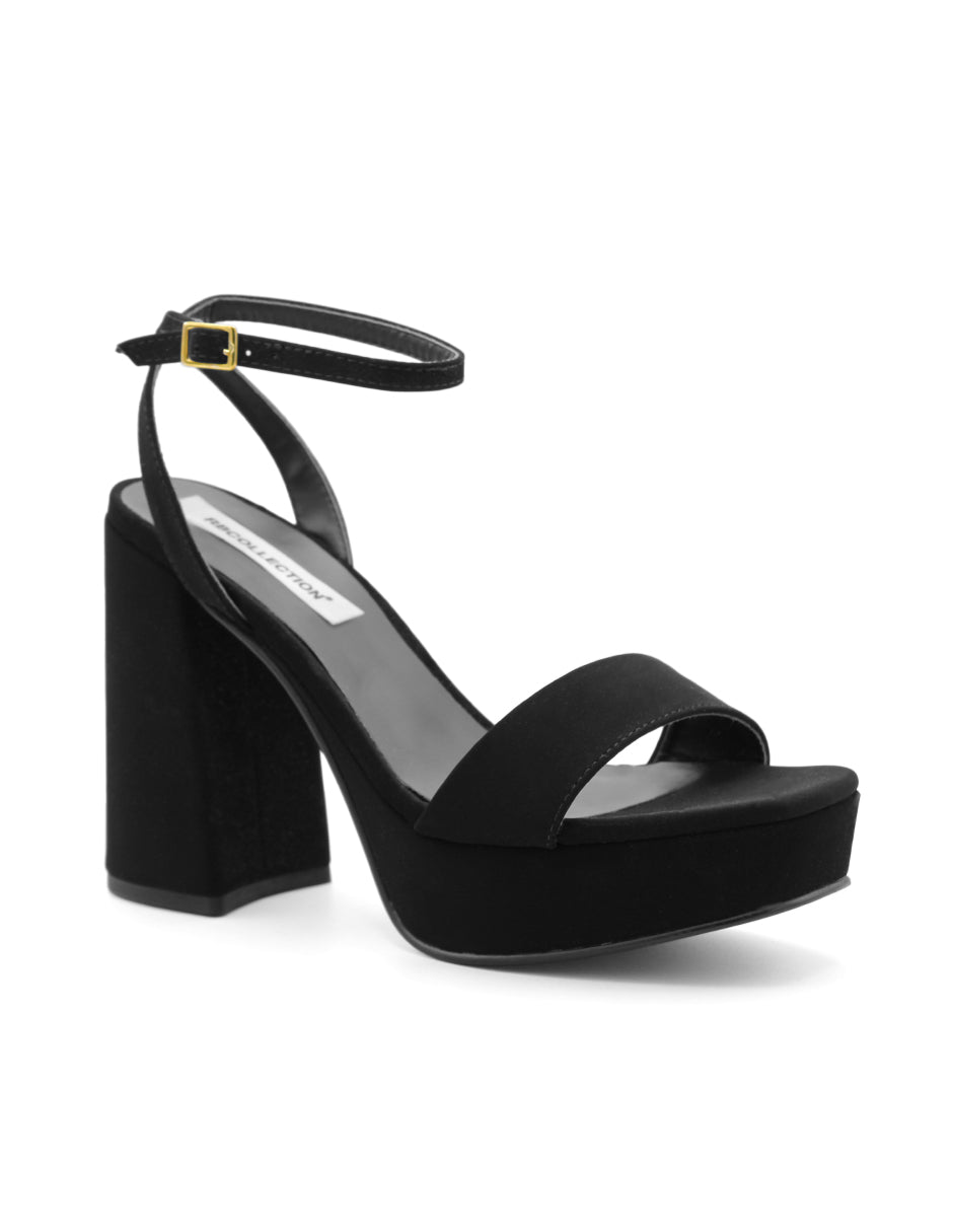 Sandalia con tacon  Color Negro Para Mujer De RBCOLLECTION