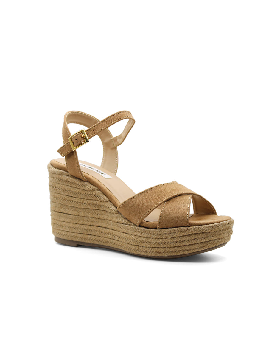 Sandalias con plataforma Exterior Gamuza Color Café Para Mujer De RBCOLLECTION