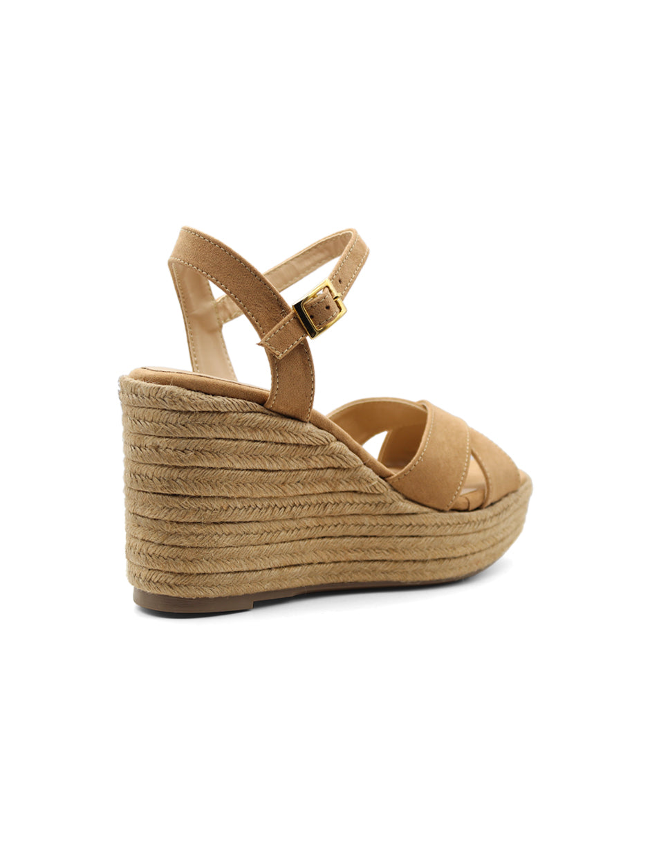 Sandalias con plataforma Exterior Gamuza Color Café Para Mujer De RBCOLLECTION