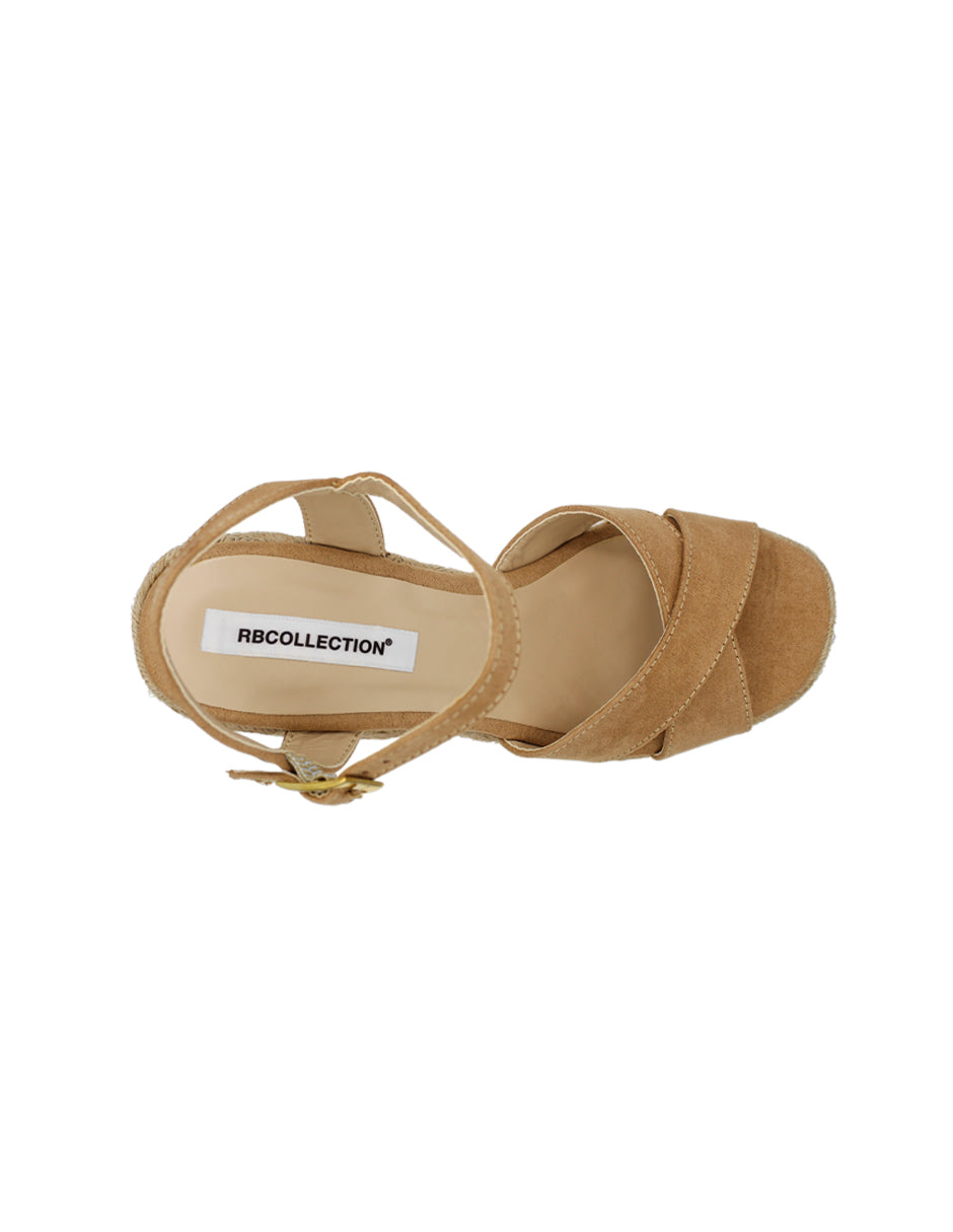 Sandalias con plataforma Exterior Gamuza Color Café Para Mujer De RBCOLLECTION
