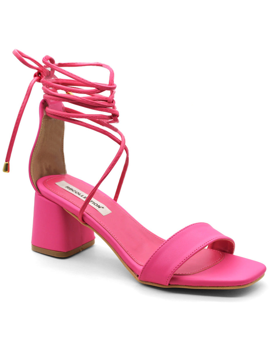 Sandalia con tacón Exterior Sintético Color Rosa Para Mujer De RBCOLLECTION