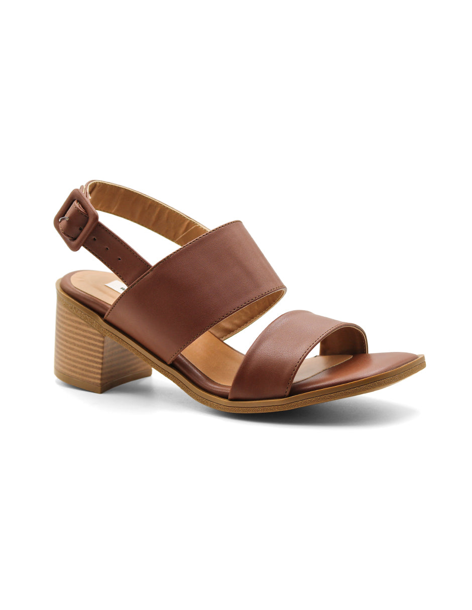 Sandalia con tacon  Color Café Para Mujer De RBCOLLECTION