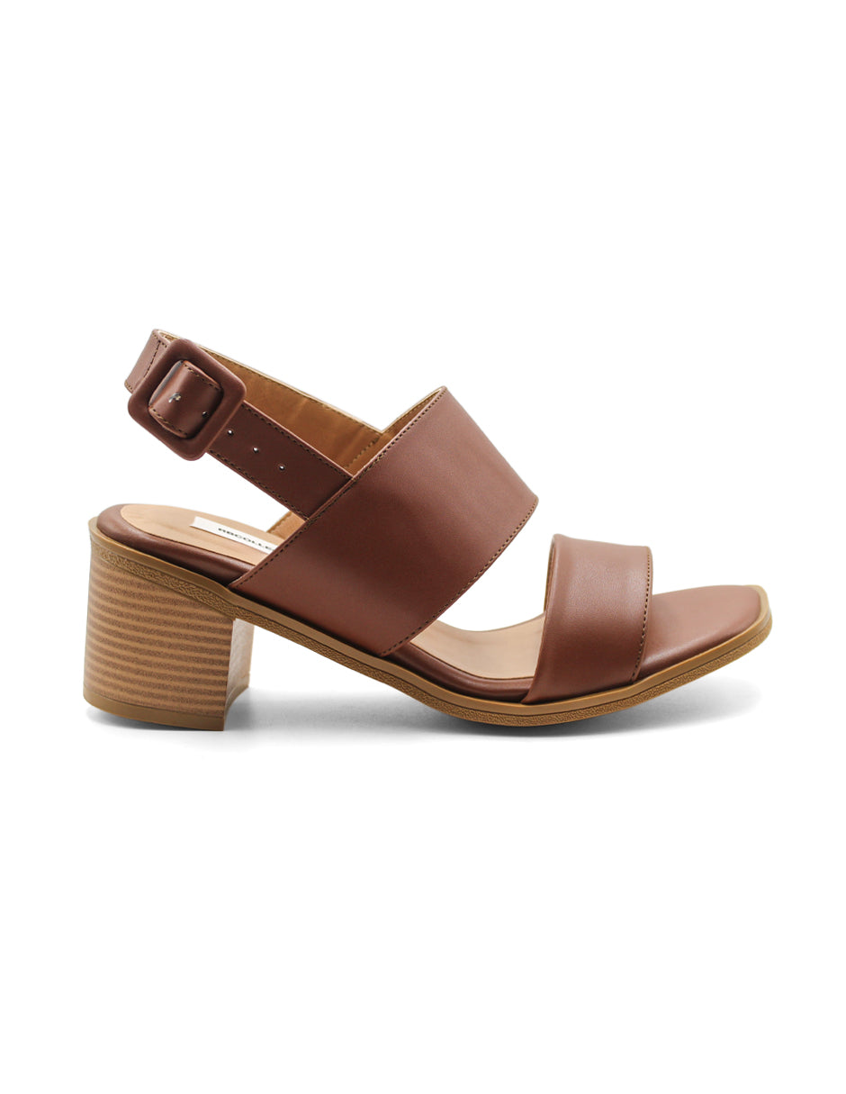 Sandalia con tacon  Color Café Para Mujer De RBCOLLECTION