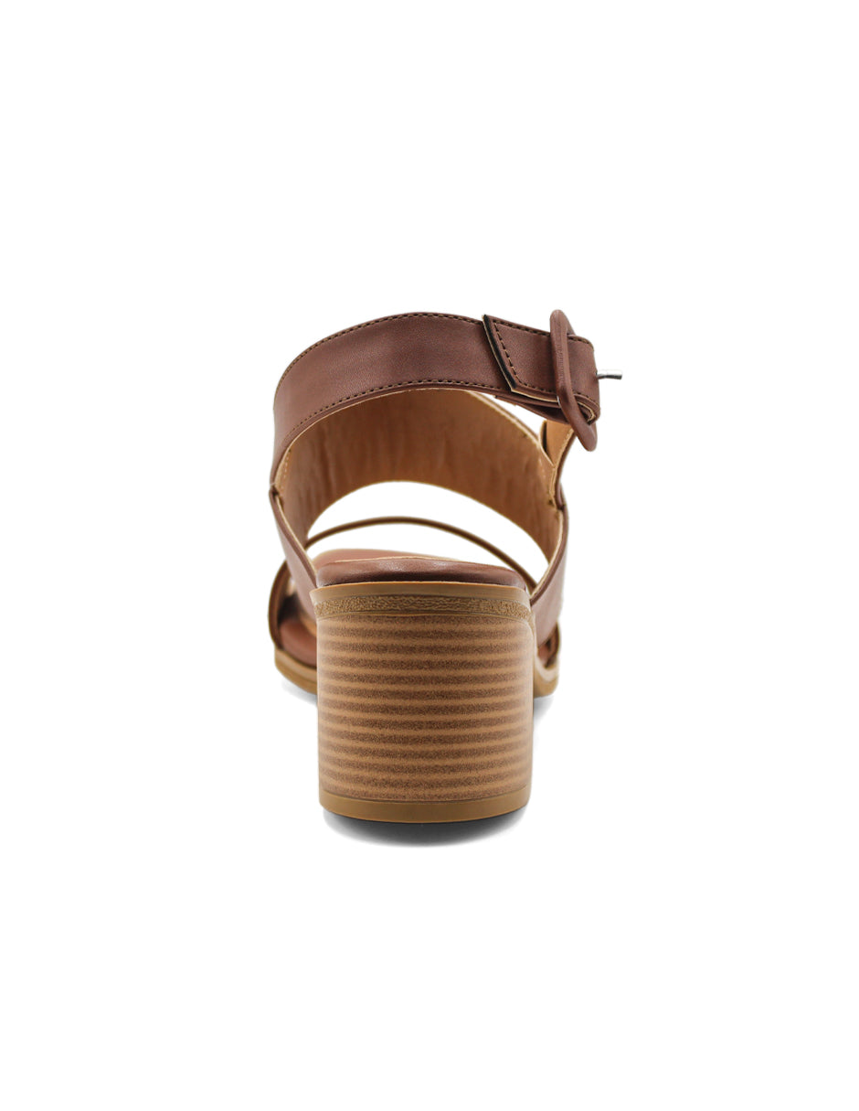 Sandalia con tacon  Color Café Para Mujer De RBCOLLECTION