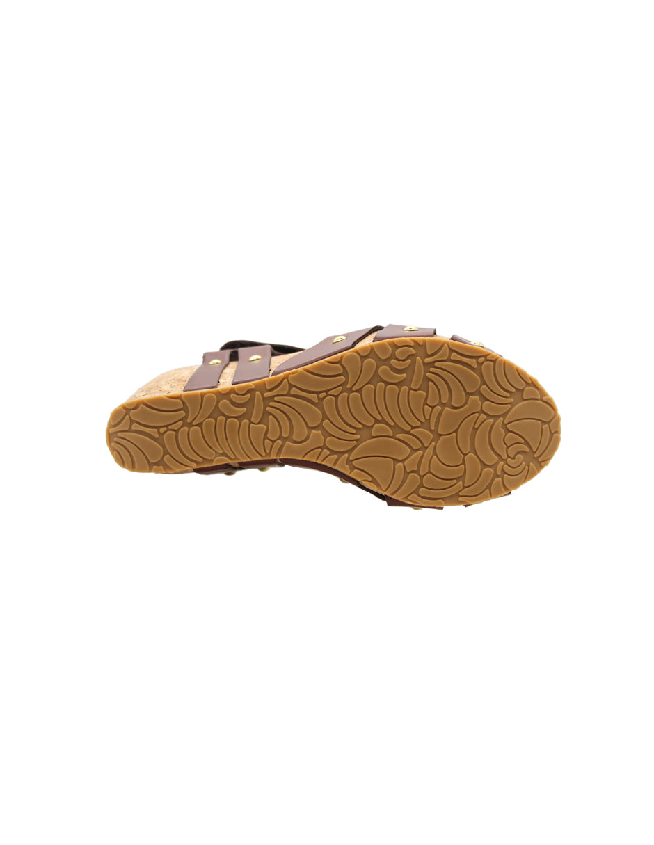 Sandalias con plataforma Exterior Piel vegana Color Café Para Mujer De RBCOLLECTION