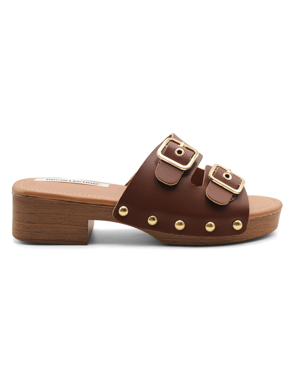 Sandalias de piso  Color Café Para Mujer De RBCOLLECTION