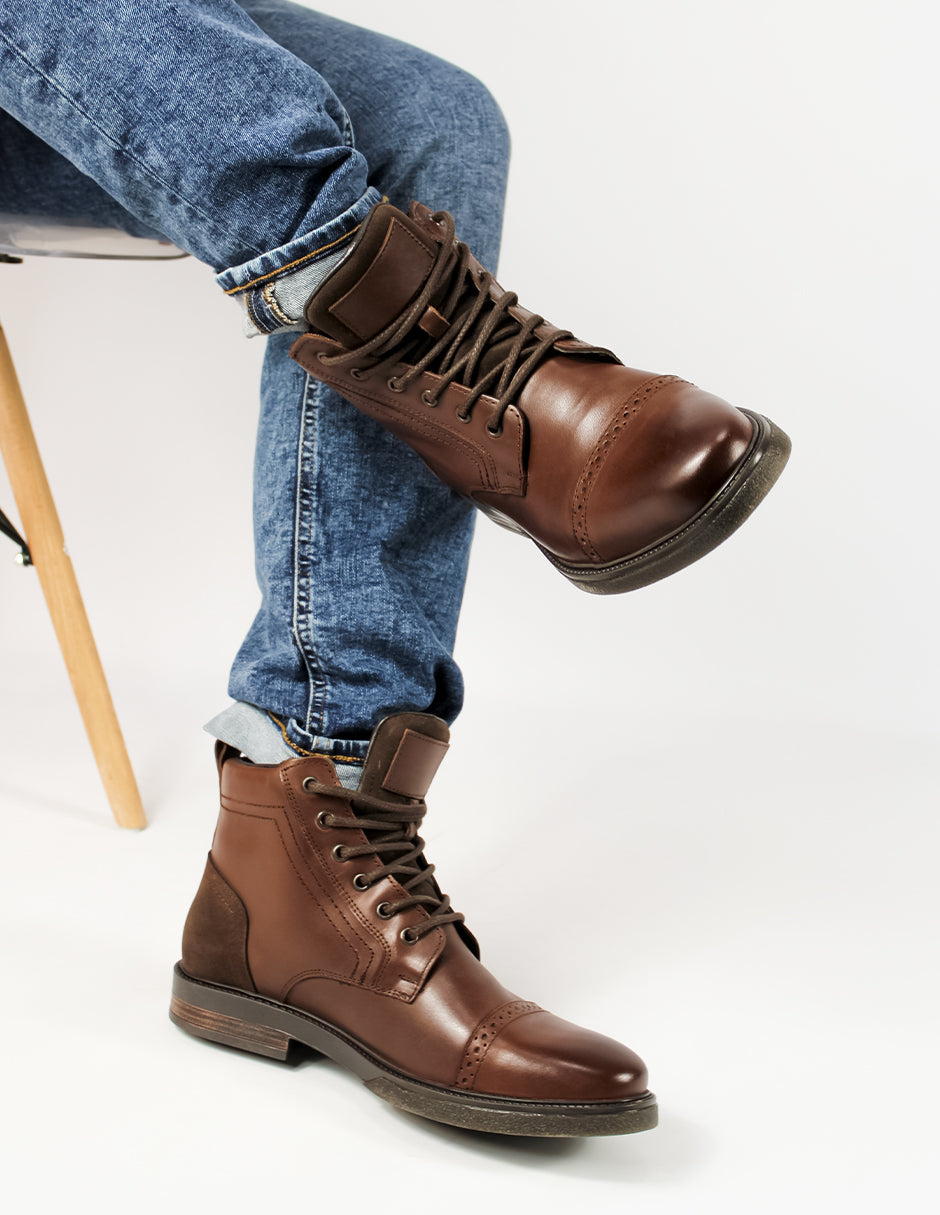 Botas casuales Exterior Piel Color Café Para Hombre De RBCOLLECTION