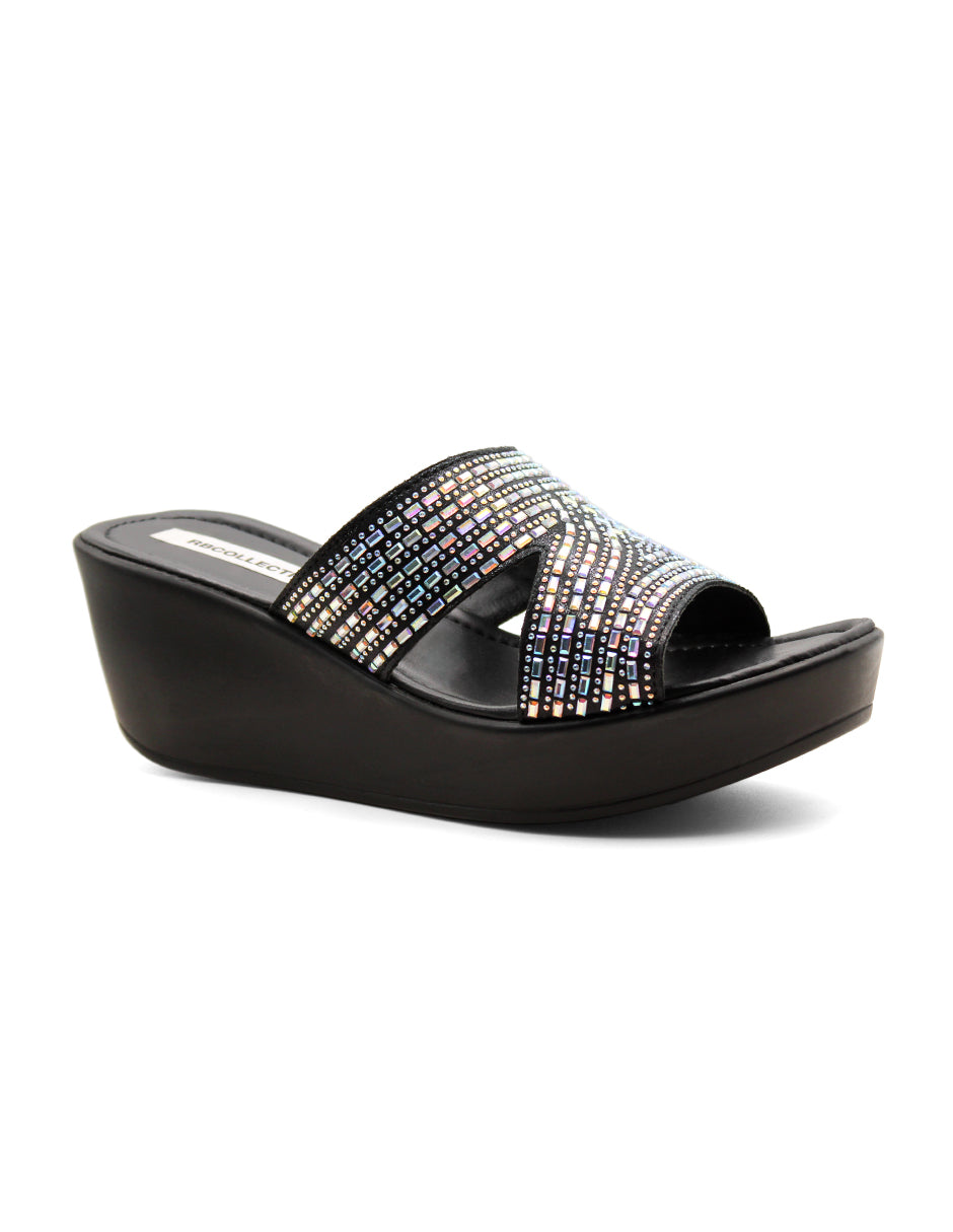 Sandalias de piso  Color Negro Para Mujer De RBCOLLECTION