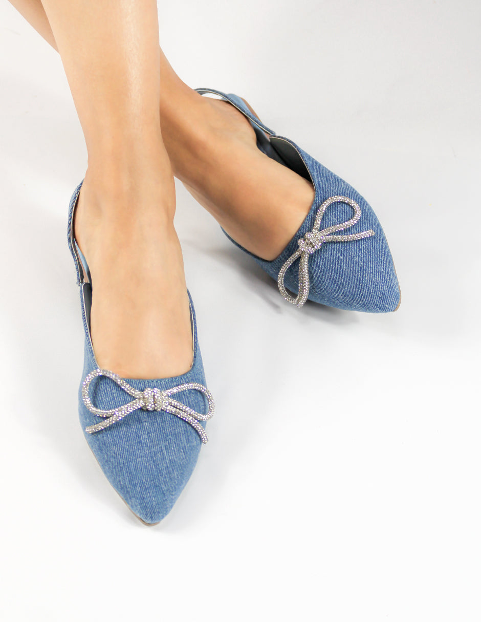 Flats puntales Color Azul Para Mujer De RBCOLLECTION