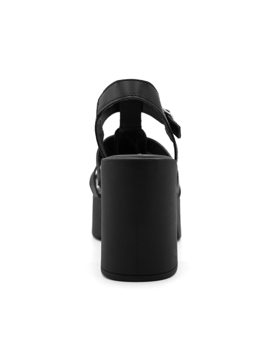Sandalia con tacon  Color Negro Para Mujer De RBCOLLECTION