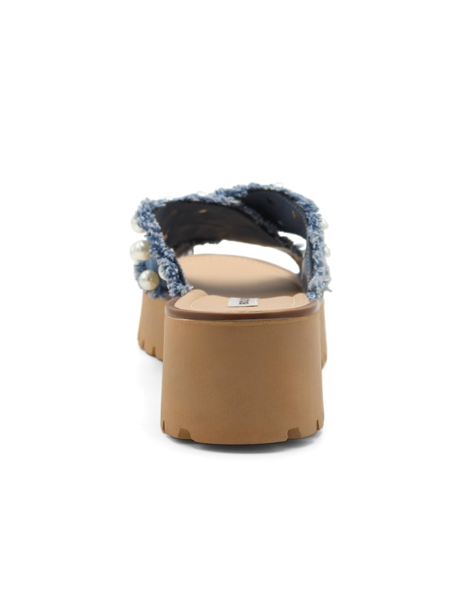 Sandalias de piso Color Azul Para Mujer De RBCOLLECTION