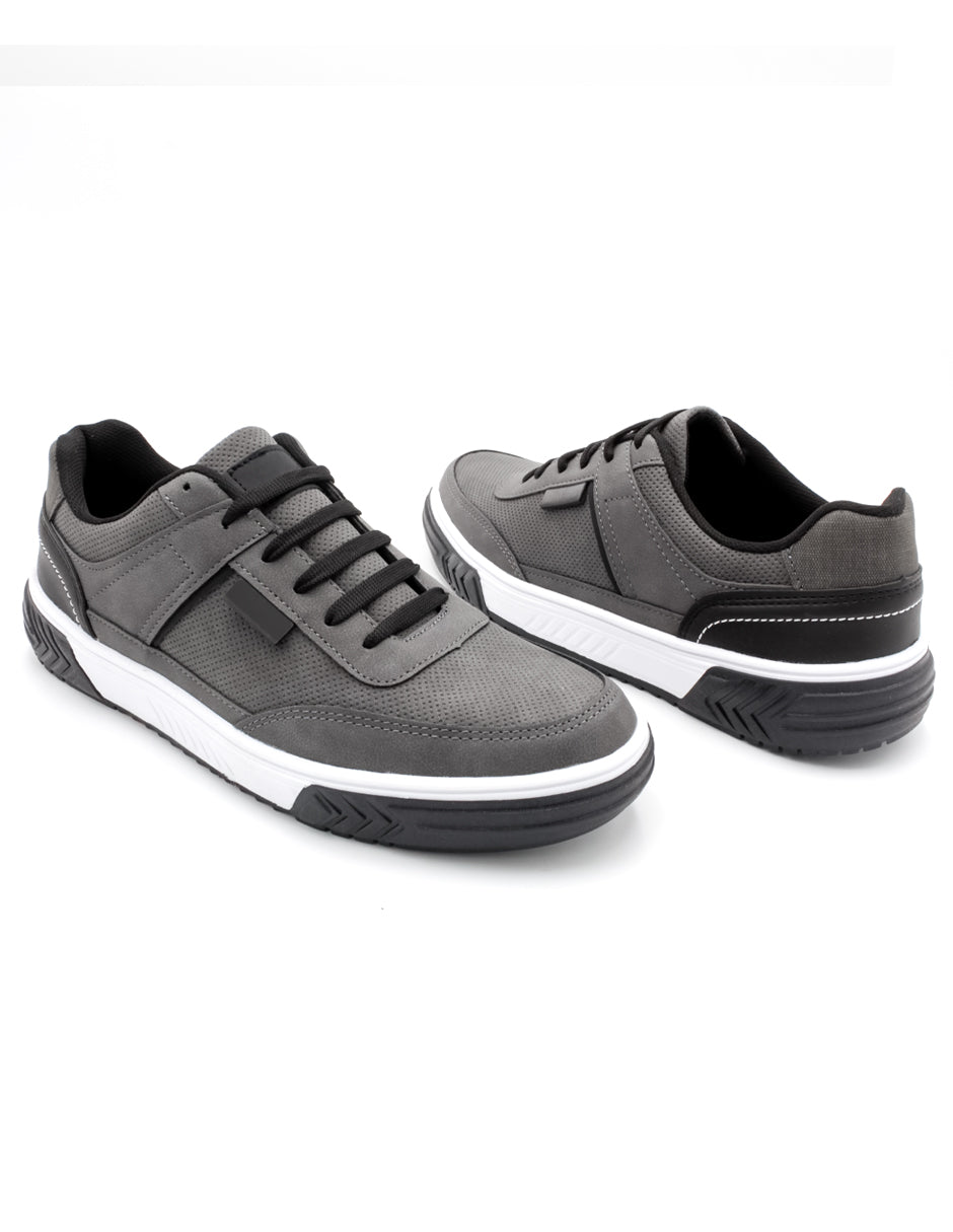 Tenis con cordones M.R.U en Sintético - Gris