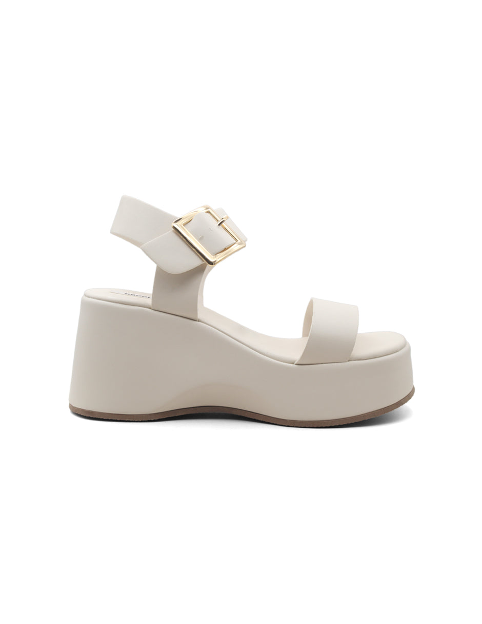 Sandalias con plataforma Exterior Piel vegana Color Blanco Para Mujer De RBCOLLECTION
