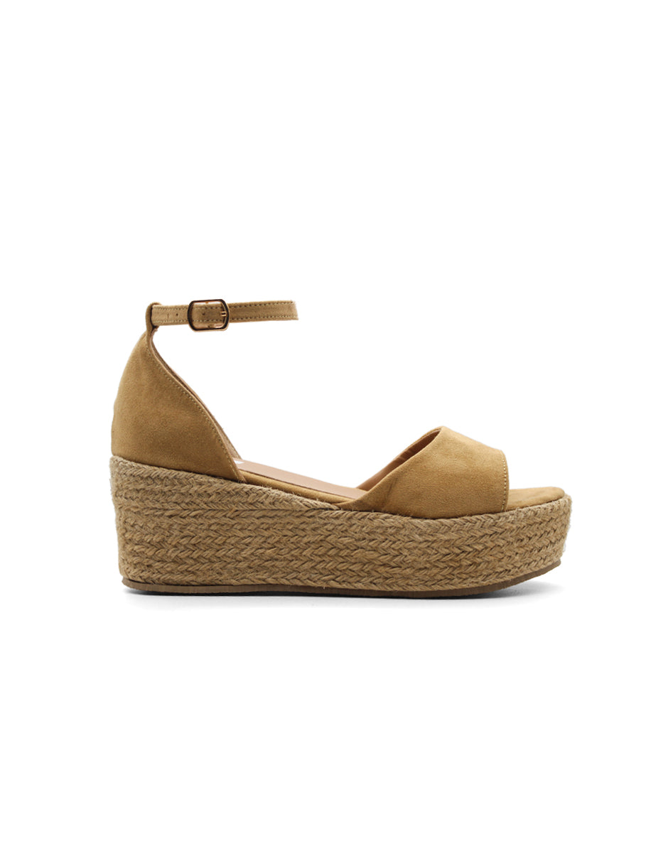 Sandalias con plataforma Exterior Gamuza Color Café Para Mujer De RBCOLLECTION