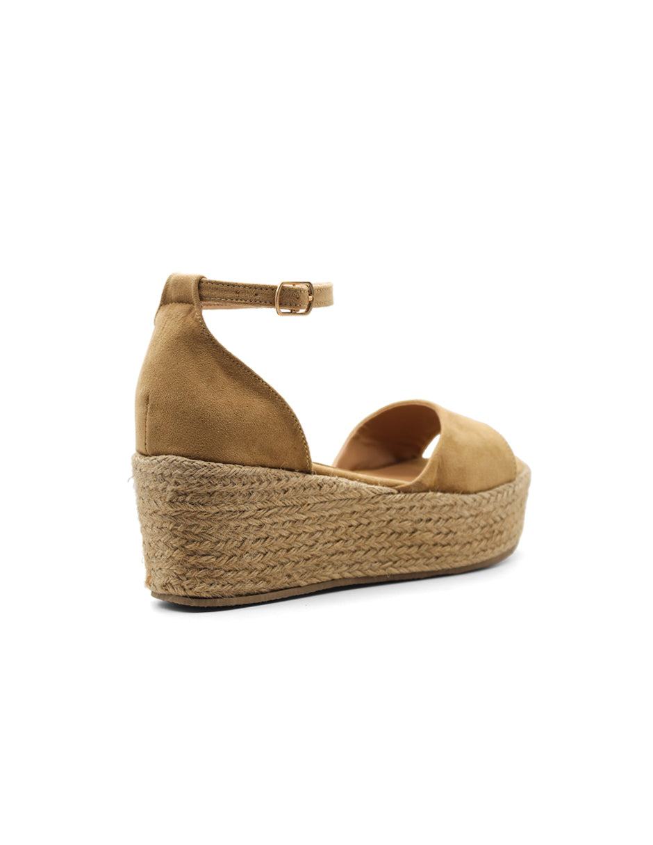 Sandalias con plataforma Exterior Gamuza Color Café Para Mujer De RBCOLLECTION