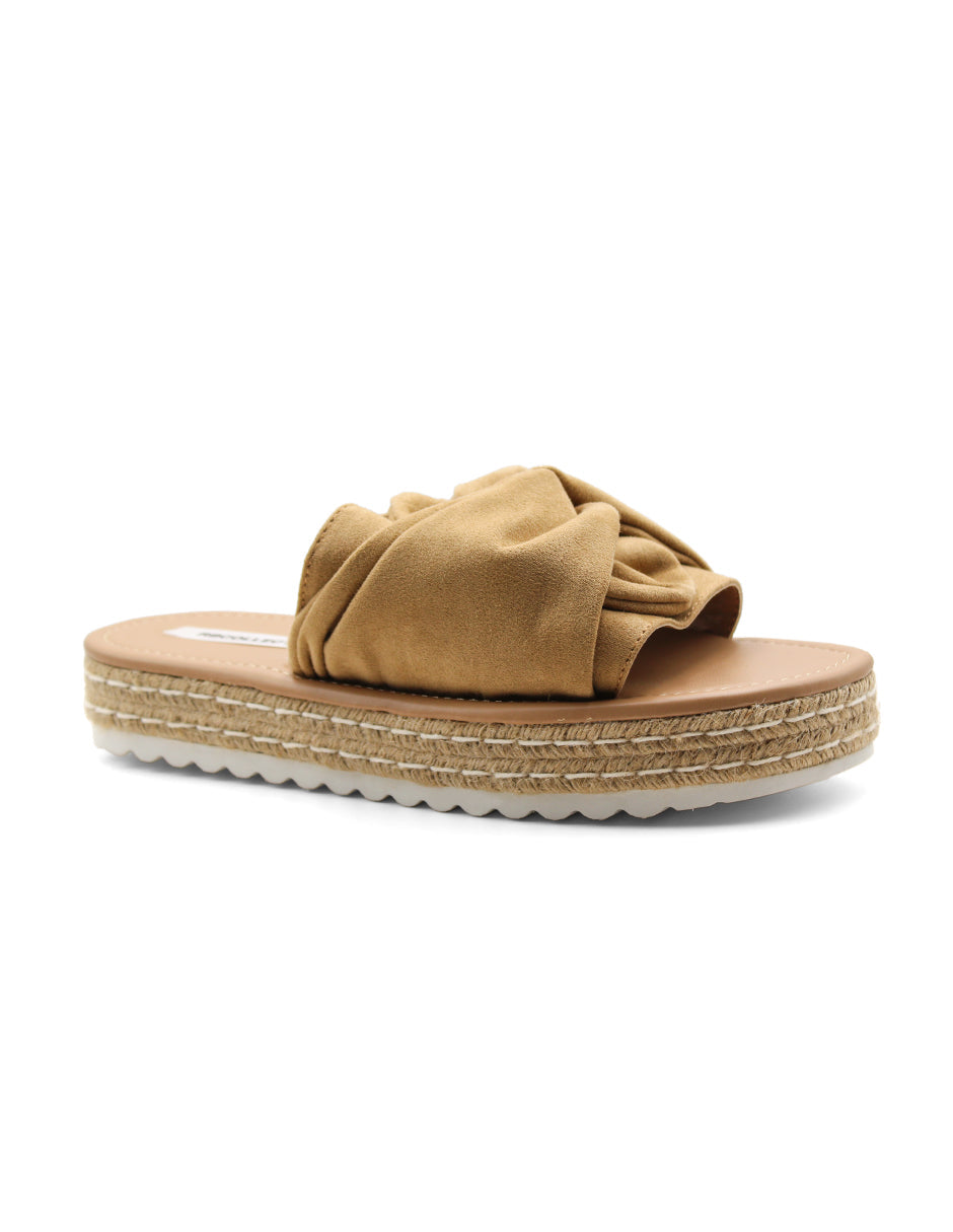 Sandalias de piso Color Camel Para Mujer De RBCOLLECTION