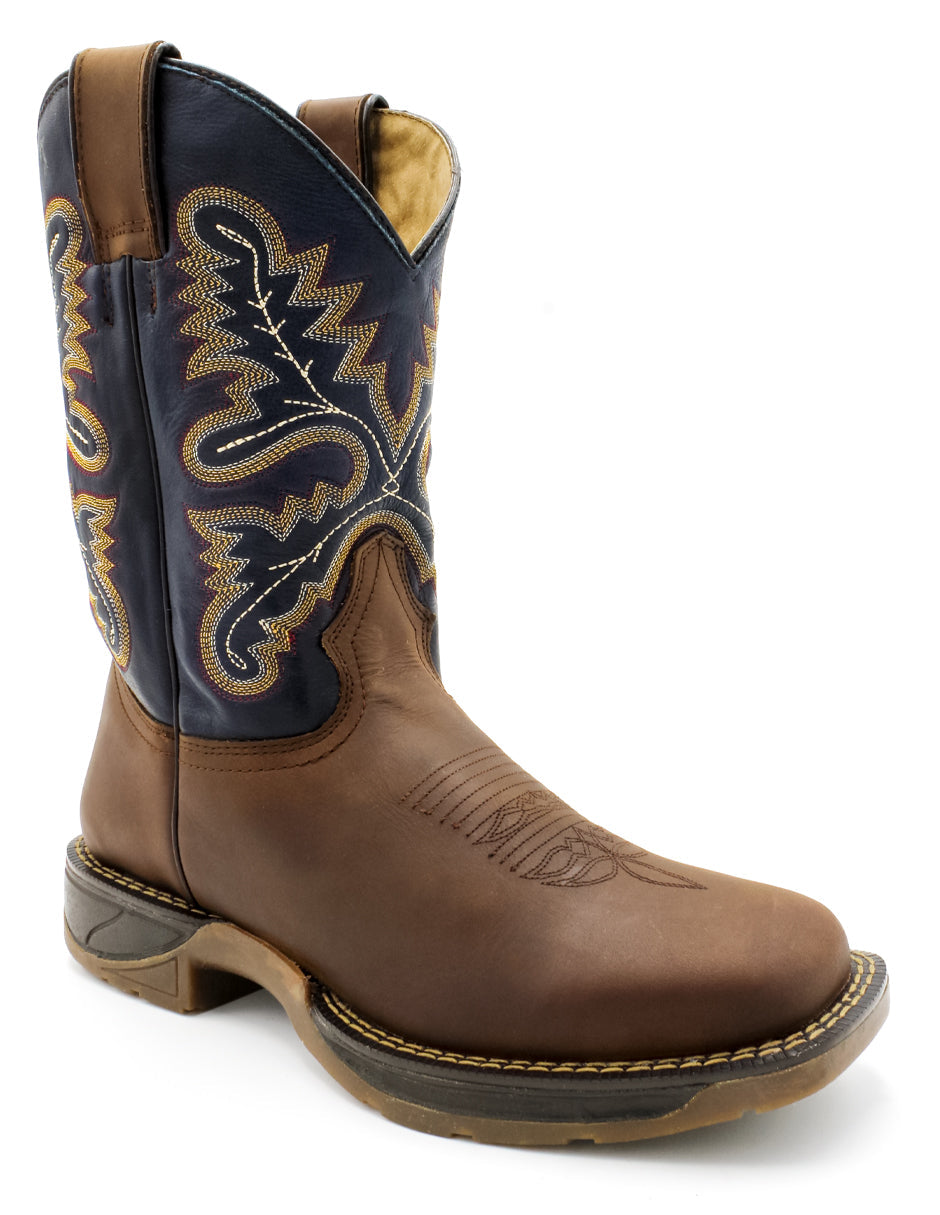 Botas western Exterior Piel Color Azul Para Hombre De RBCOLLECTION