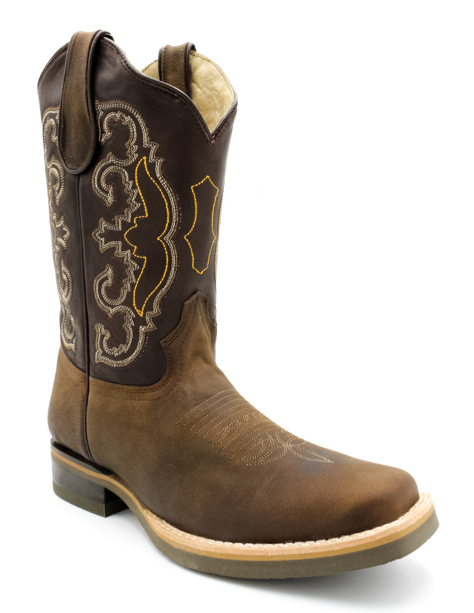 Botas western Exterior Piel Color Café Para Hombre De RBCOLLECTION