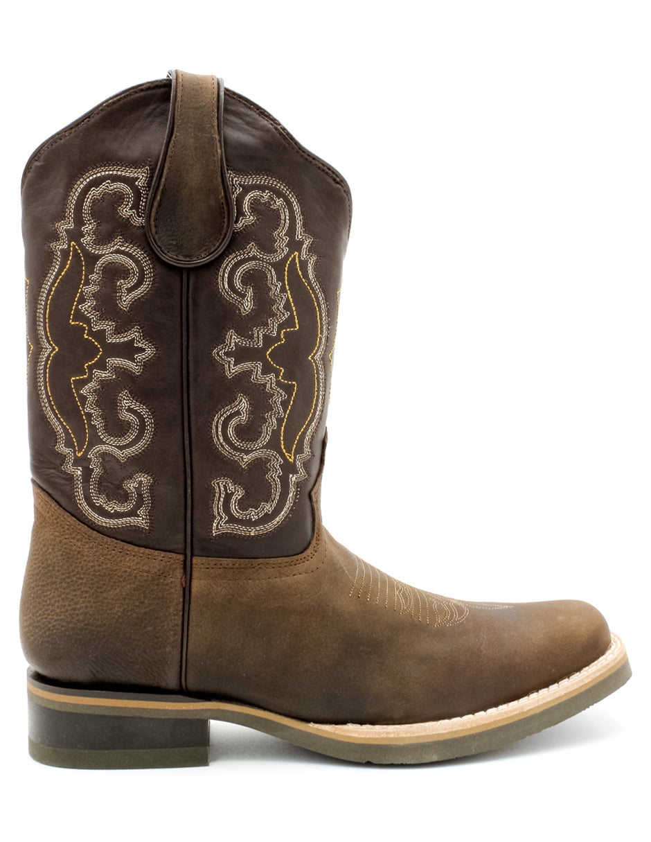 Botas western Exterior Piel Color Café Para Hombre De RBCOLLECTION