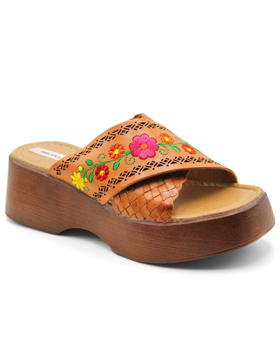 Sandalias de piso Exterior Sintético Color Café Para Mujer De RBCOLLECTION