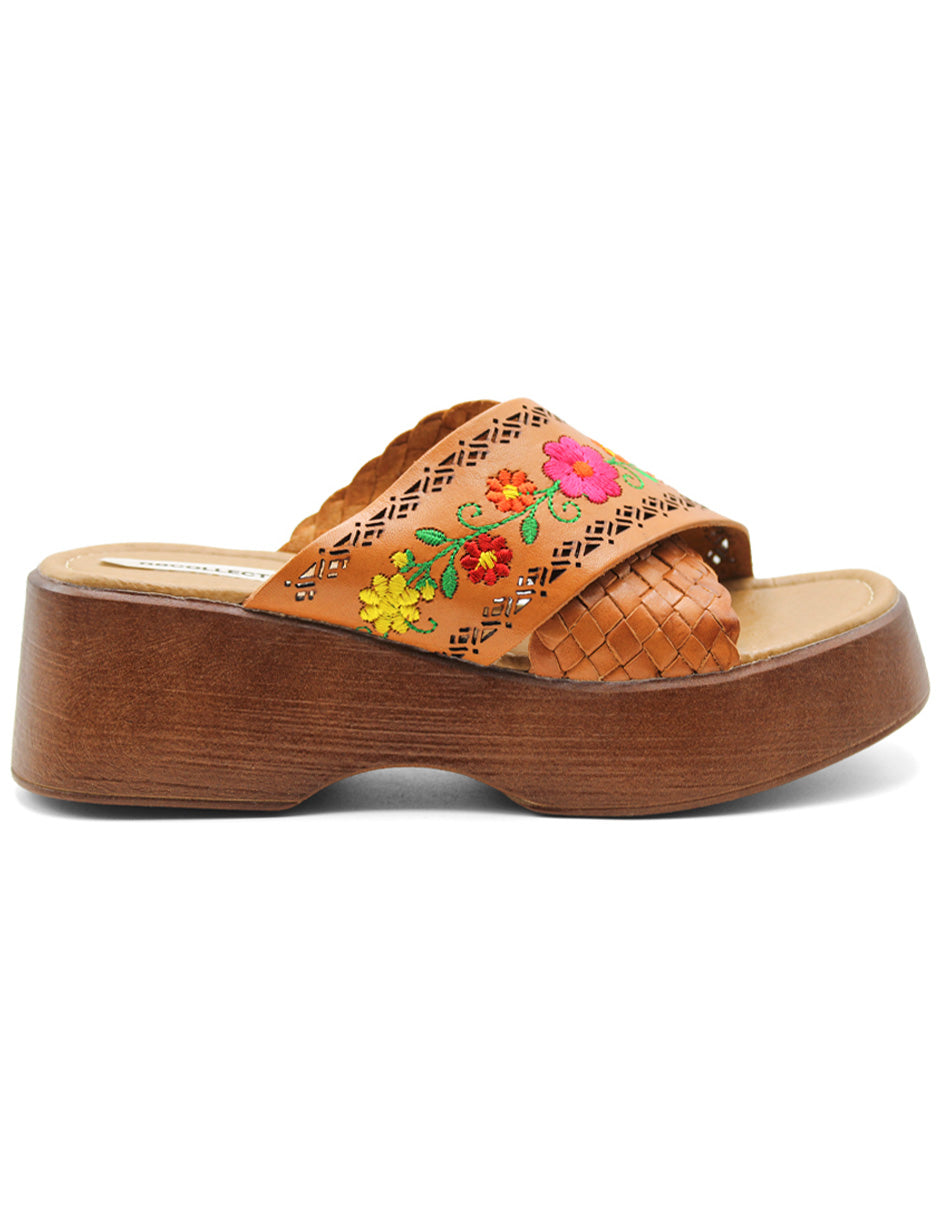 Sandalias de piso Exterior Sintético Color Café Para Mujer De RBCOLLECTION