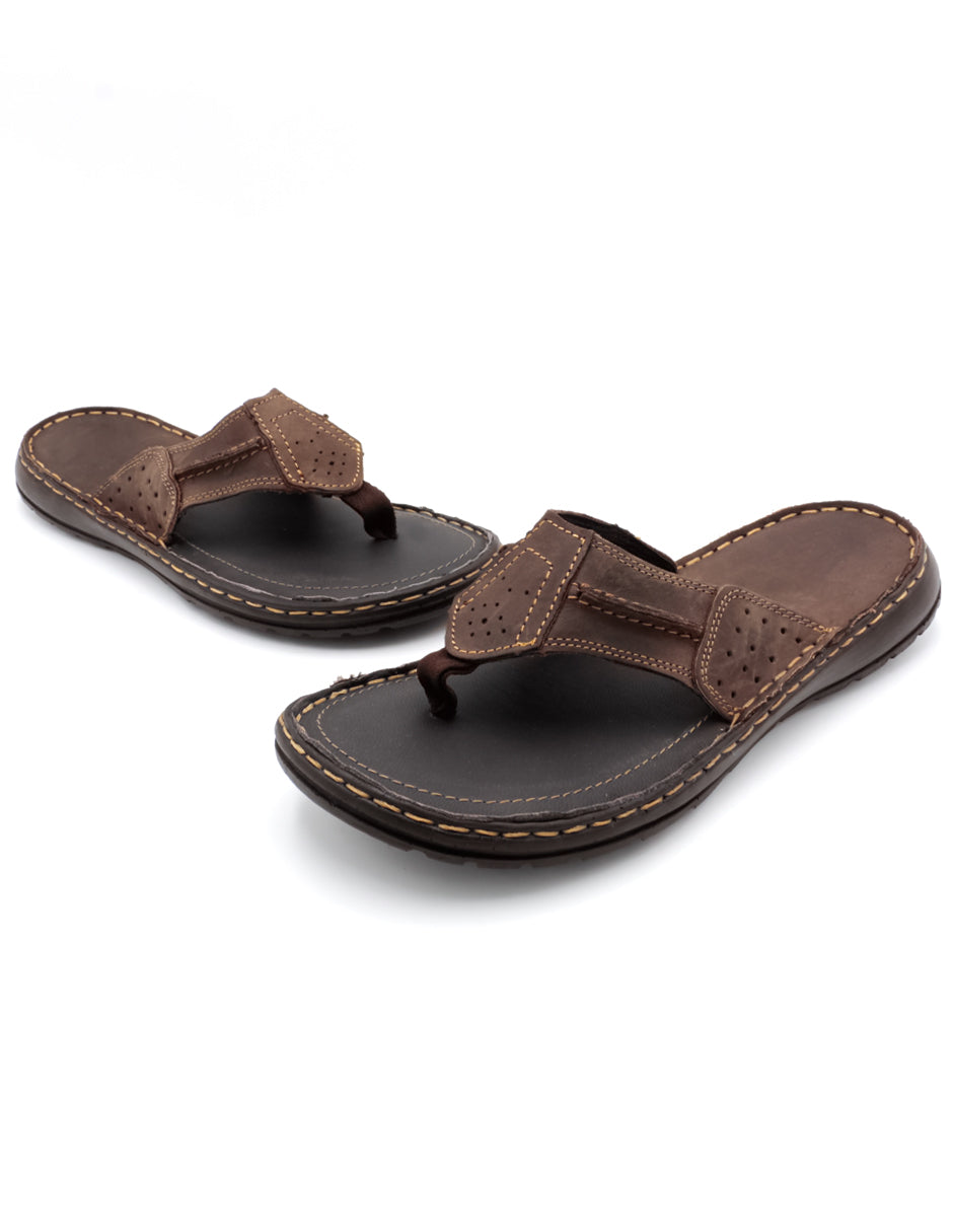 Sandalias clásicas Exterior Piel Color Café Para Hombre De RBCOLLECTION